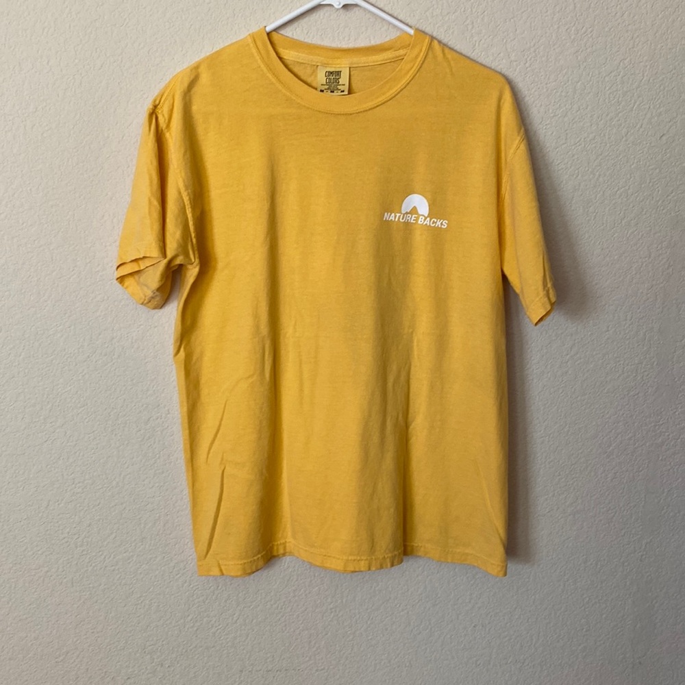 nature backs comfort colors yellow tee